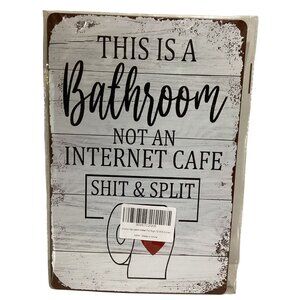 12 X 8 Tin Retro Golden Era Signage This Is A Bathroom  New Sealed